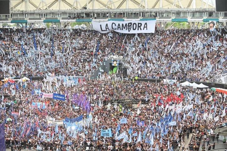 La Cámpora, con Máximo Kirchner a la cabeza, copó el estadio Único (Twitter La Campora)